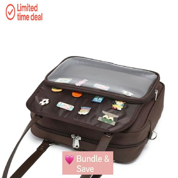 Oxford Ita Bag Crossbody Shoulder Satchel Messenger Backpack Pins Display - Picture 4 of 8